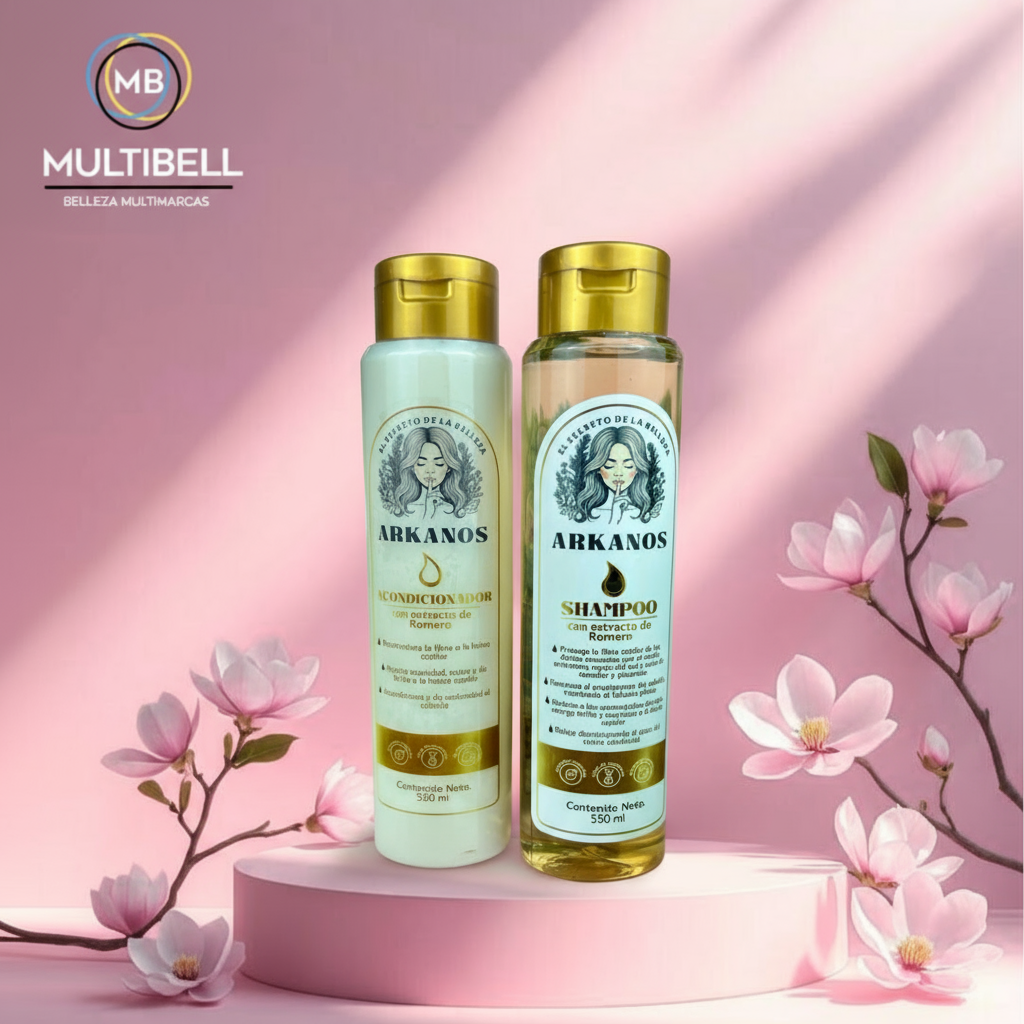 Shampoo y acondicionador de romero Arkanos